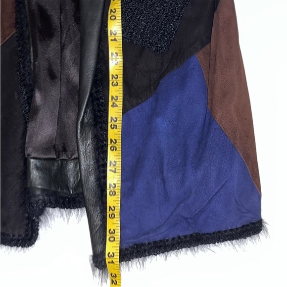 Vintage Leather Patchwork Kimono Jacket - Picture 11 of 12